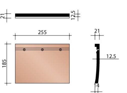 Kor korte pan plato natuurrood 600