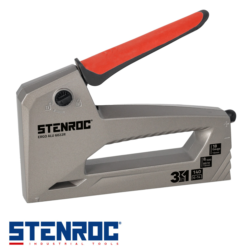 Prax handtacker ergo alu 6022r-3in1 - eur/st