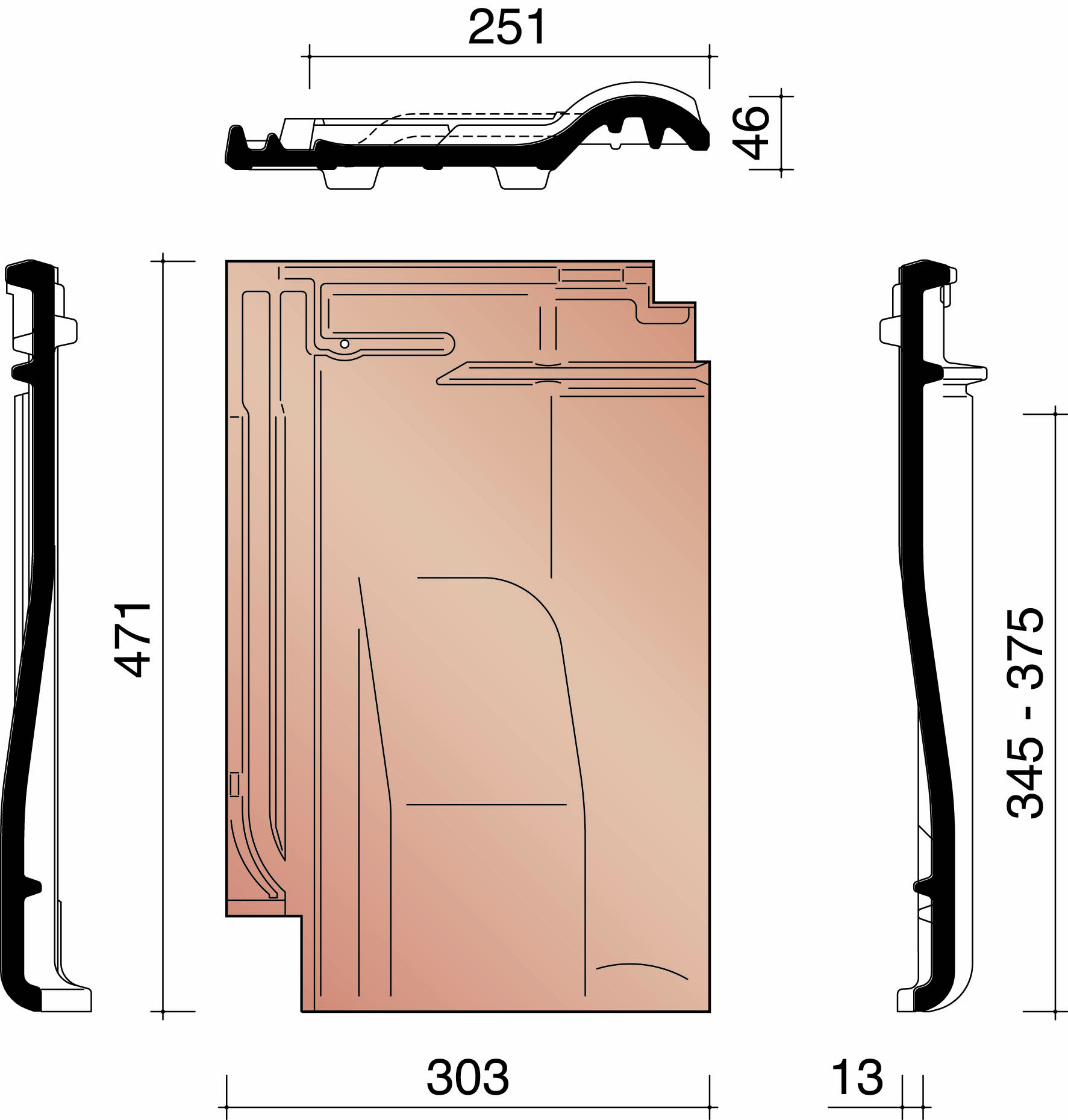 Bisch se alegra 10 ventilatiepan met rooster in kunststof gewolkt 875