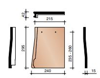 Kor gevelplaat rechts voor sarking vario 18 natuurrood 600