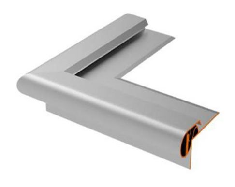 Alu dakrand iconik zwart structuur ral 9005 sierlijst hoek buiten 50x50 eur/st