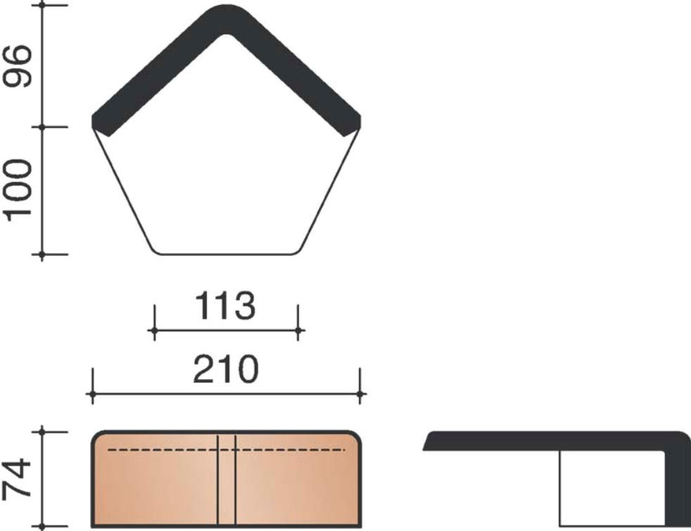 Kor kopplaat plato antraciet mat 703