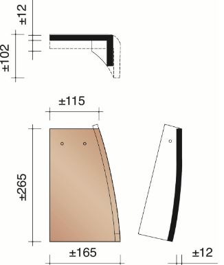 Keymer hoekstuk rechts goxhill dark red d96