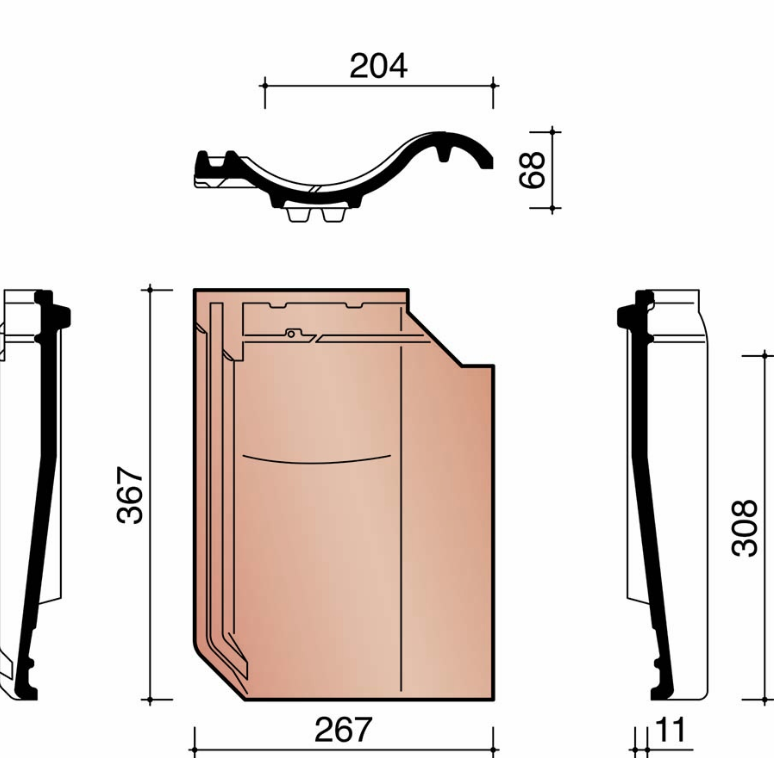 Ovh klassiek ventilatiepan-haakdoorvoerpan zwart satinet 746
