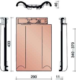 Tradiva dubbele wel pan zwart edel engobe 745