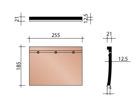 Kor korte pan plato oud koper bezand 797