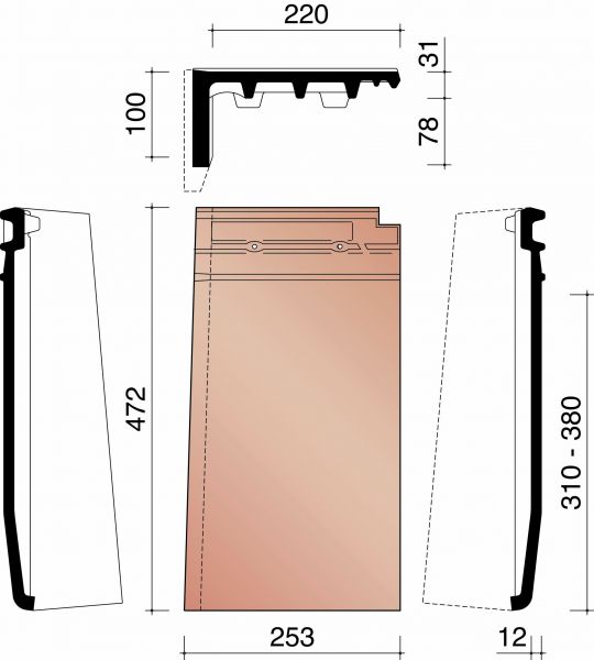 Migeon actua gevelpan links titaanzwart 935