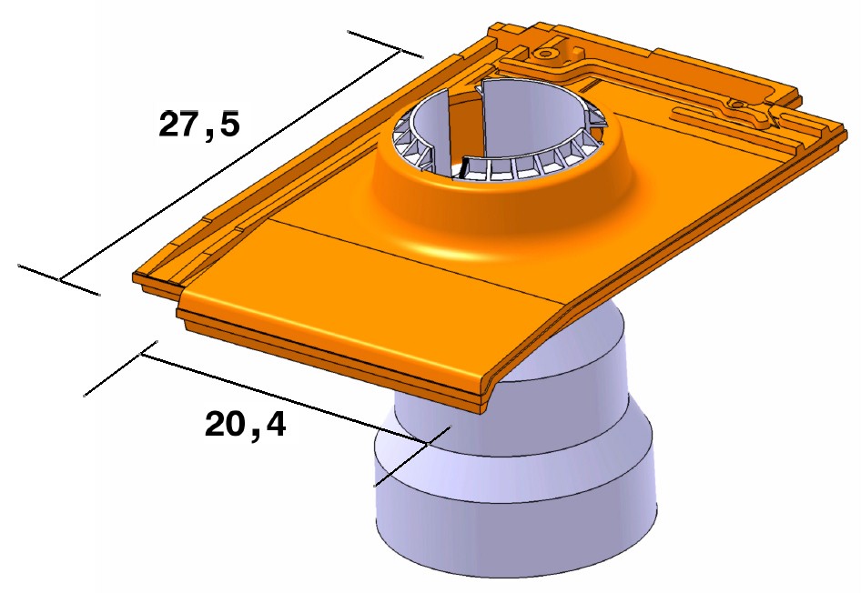 Ter kokerpan 100mm giverny antraciet mat 40st/pal eur/st 703