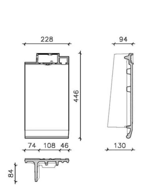 Crea gevelpan links duits model mikado mat zwart eur/st 741