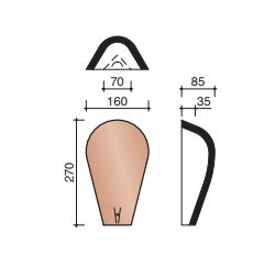 Pontigny beginnoordboom hoekig klein rood gevlamd 895