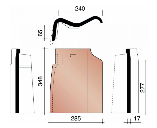 Kor gevelpan links 451 blauw gesmoord 706