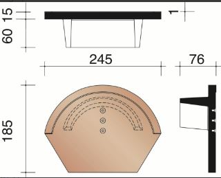 Kor kopplaat voor conische vorst aspia grijs zwart 97