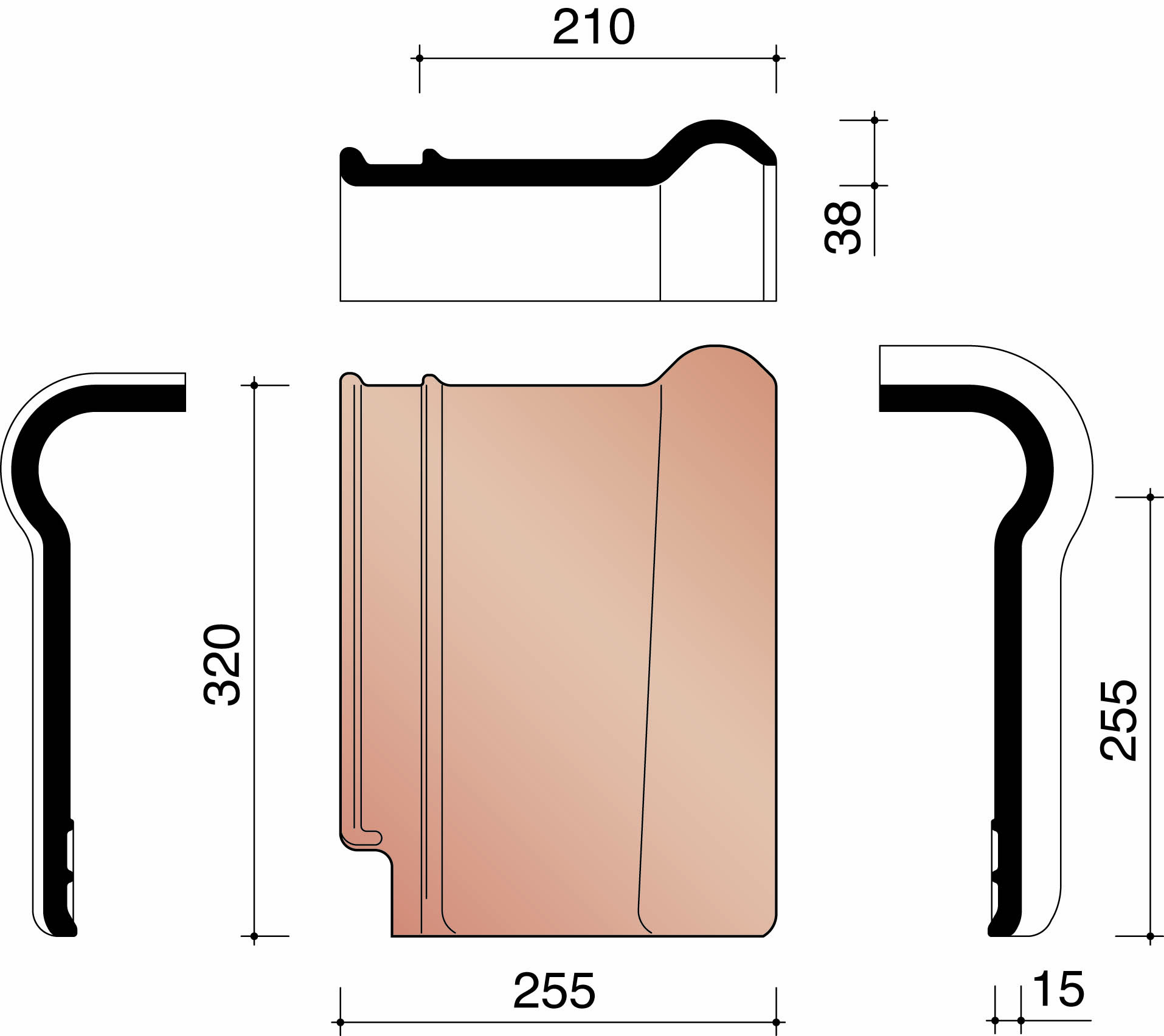 Kor haakvorst 993 bruin verglaasd 670