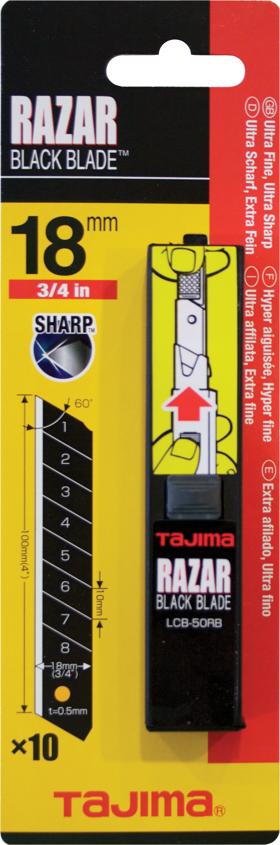 Prax afbreekmes tajima 18 x 0,50mm (10st/pak) eur/pak
