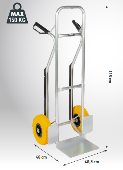 Gali transportkar aluminium 1m18 150kg eur/st