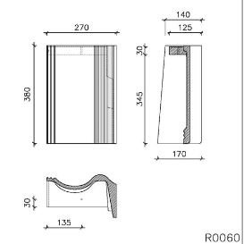 Brugse shedgevelpan rechts blauw-grijs