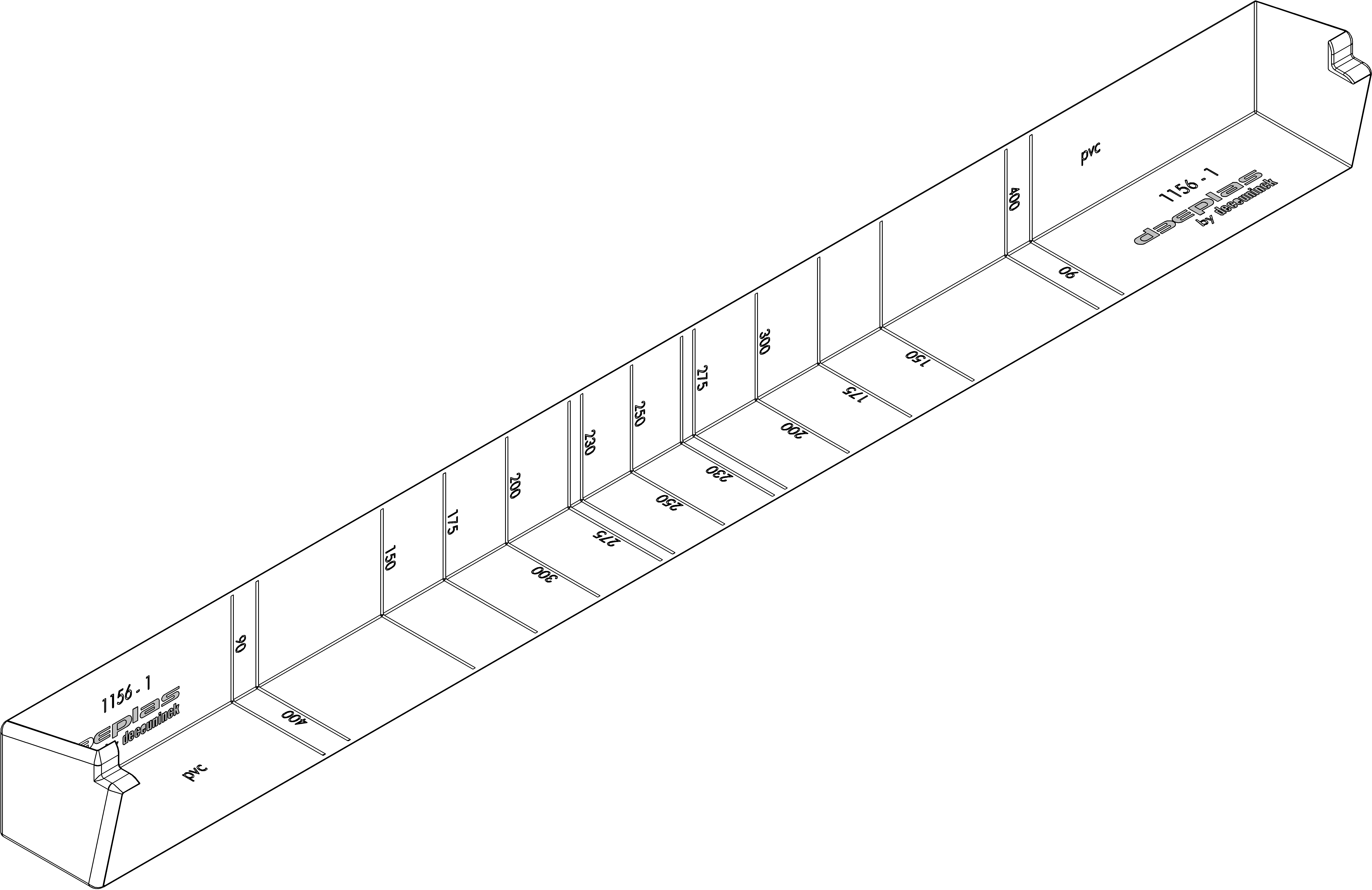 Dp 1156 buitenhoekstuk 500mm 0003 verkeerswit eur/st