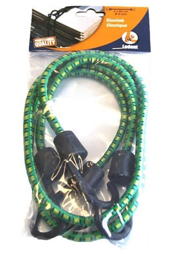 Led 2 elastieken 8mm 80cm + haken voorverpakt