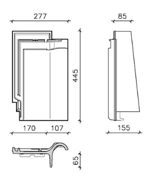 Crea gevelpan rechts duits model harmonica havana bruin engobe eur/st 674