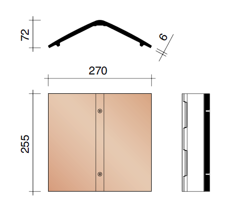 Kor kopplaat elfino vorst hoekig 30gr agaatgrijs 697