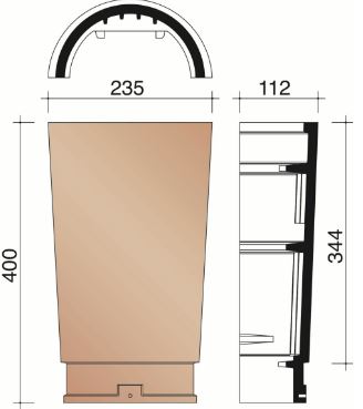 Kor vorst conisch aspia grijs zwart genuanceerd 97