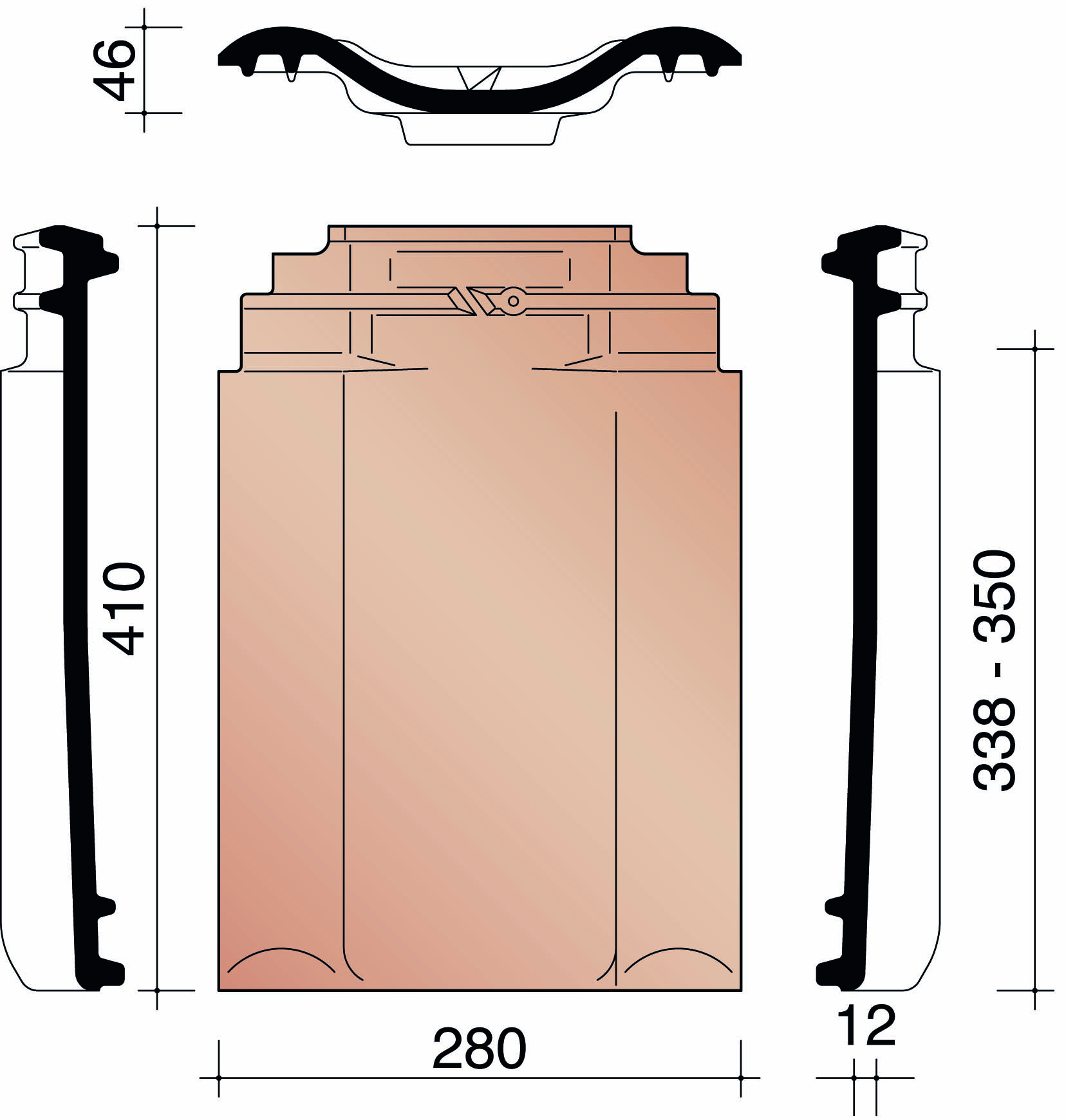 Bisch se panne dubbele wel pan natuurrood 600