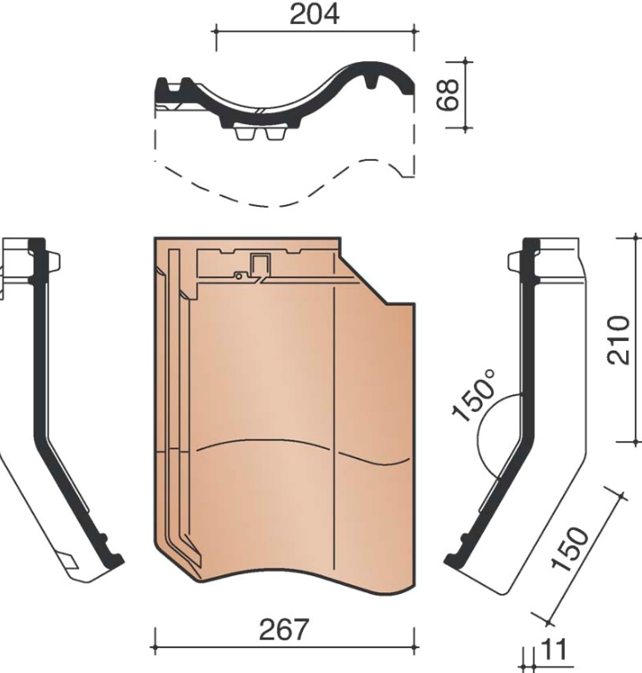 Ovh klassiek knikpan 150gr roestkleur blauw gesmoord 707