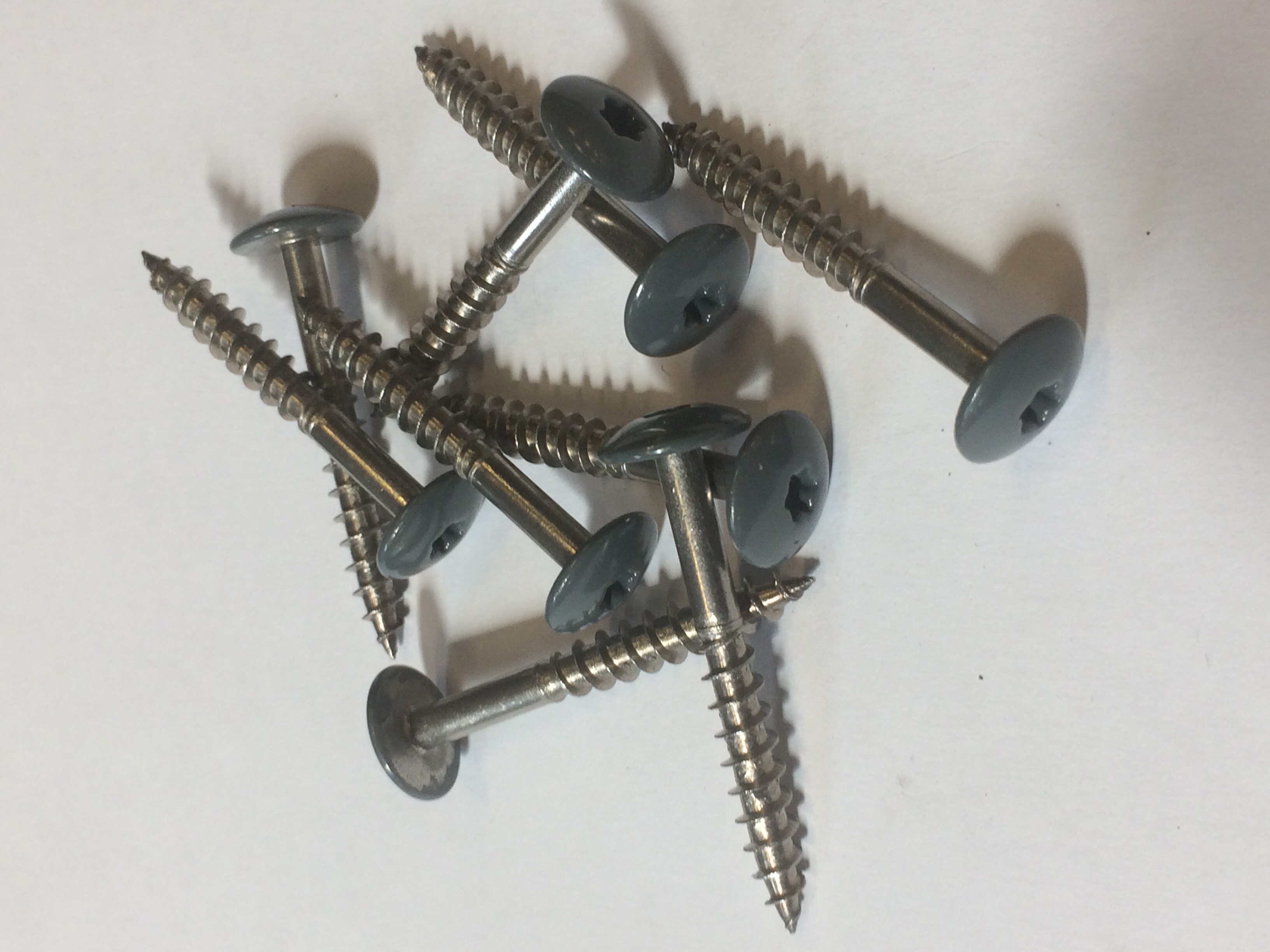 Trespa inox schroeven a4 4,8x38 ijzergrijs a25.7.1 100st/ds eur/ds