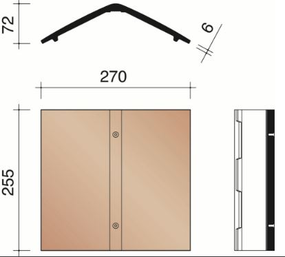 Kor vorst hoekig zonder sluiting elfino grande 30 graden smokey white-grey 955