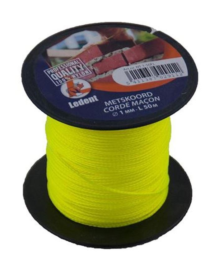 Led gevlochten metserskoord 1,0mm  50m nyl fl