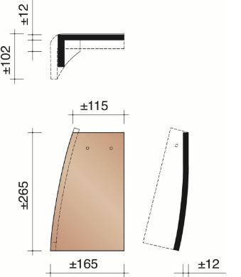 Keymer hoekstuk links goxhill dark chestnut d97