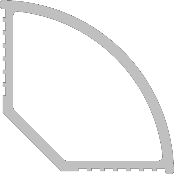 Dp 823  opvullingsprof hoek 20x20mm 0003 6lm/st eur/lm