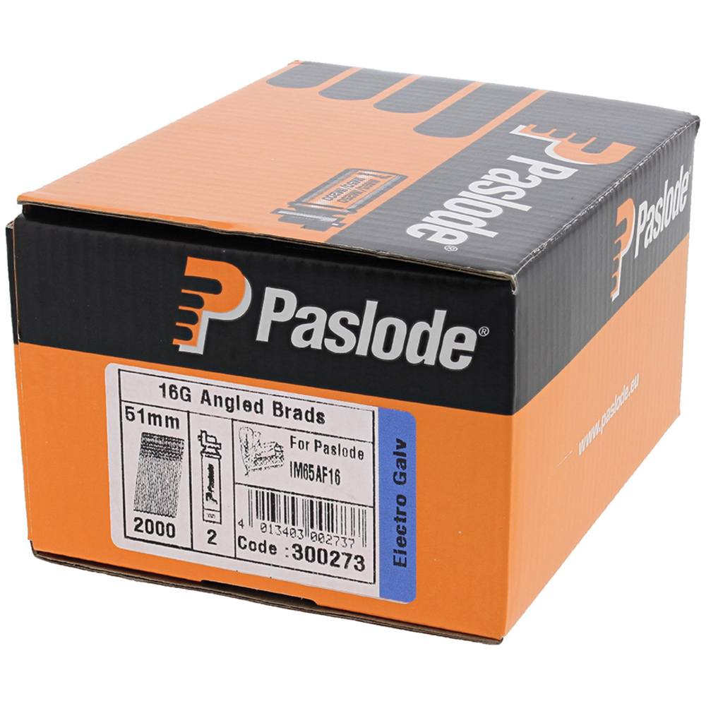 Pasl brads f16a schuin 32mm+gas galva 2000st/pak eur/pak