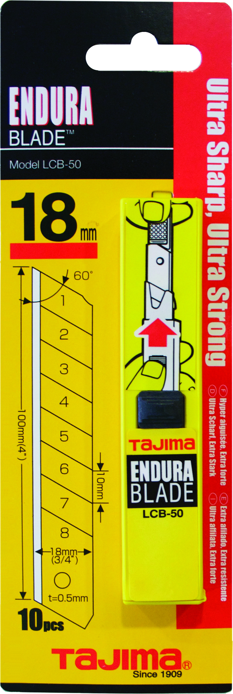 Prax afbreekmes tajima 18 x 0,50mm dispenser eur/pak