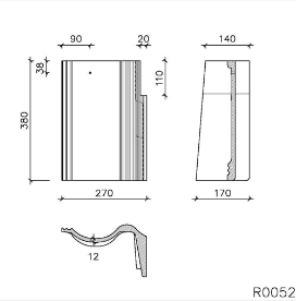 Brugse gevelpan rechts blauw-grijs