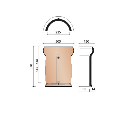 Tradiva vorst/noordboom vario halfrond 225mm grijs edel engobe 715