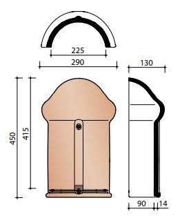 Alegra 10 te beginnoordboom vario halfrond 225mm zwart verglaasd 738