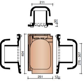 Datura kit kokerpan dia 125mm+kapje + aansluitingsmodule  mat zwart verglaasd 744