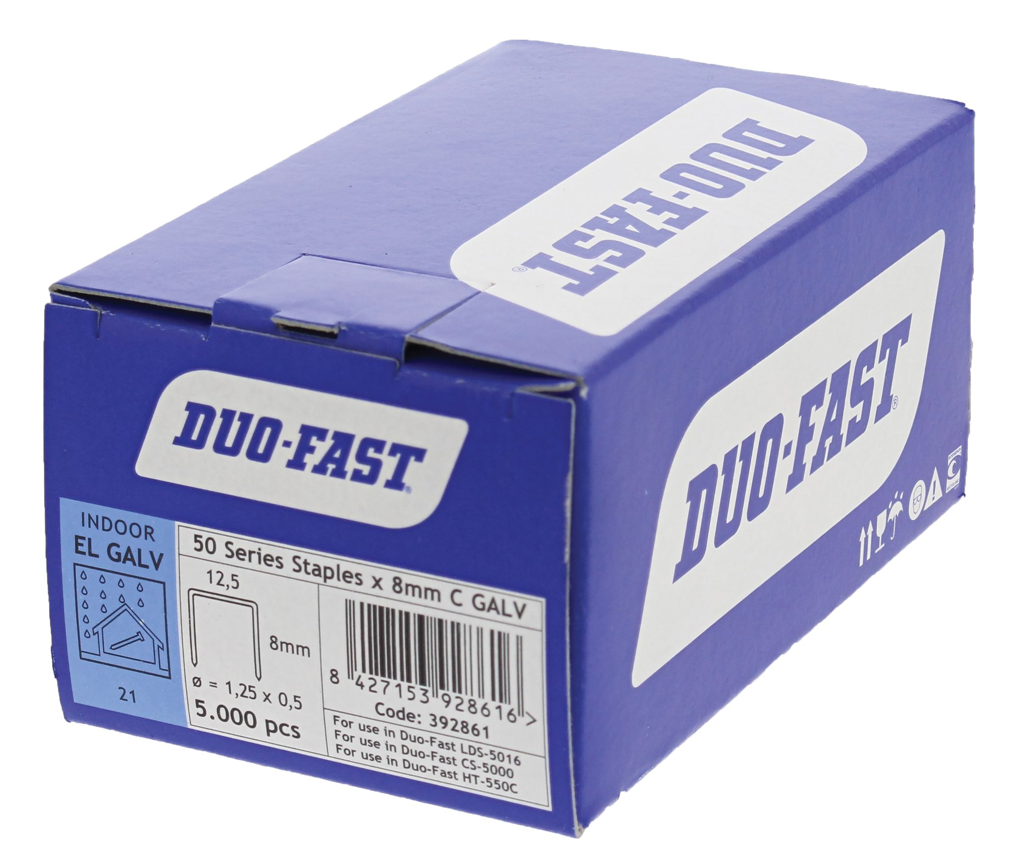 Pasl nieten duofast 50/ 8mm 5000st/pak eur/pak