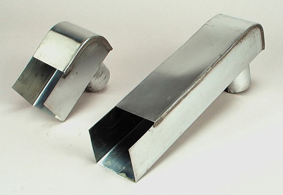 Zink gootbak kort  80 mm 20 cm 20st/ds eur/st