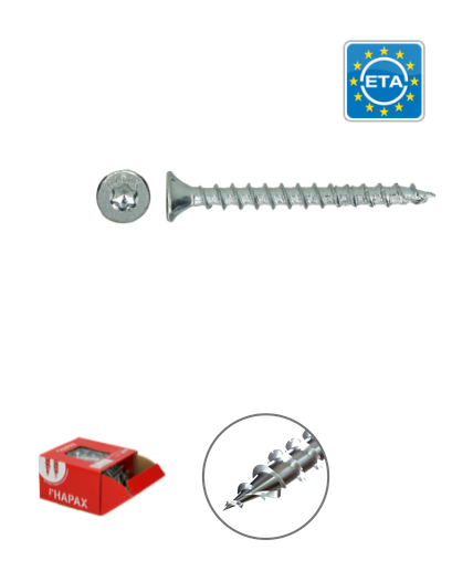 Pg uni houtschr hapax vzk-t30 6,0x50 zn 200st/ds eur/ds