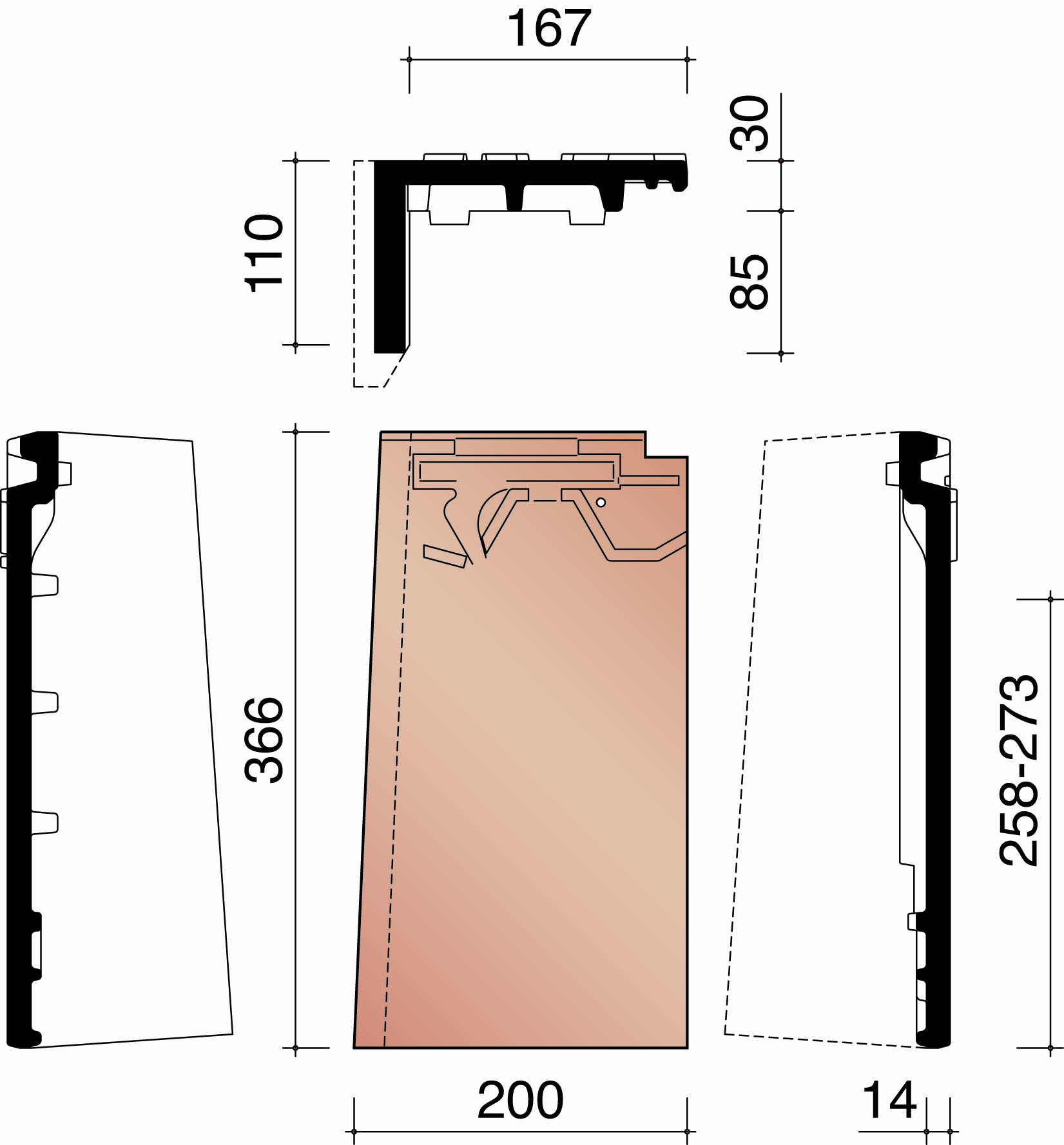 Migeon vauban gevelpan links antiek bourgogne 882