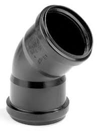 Pe (pp) bocht 45gr  75mm 2m eur/st