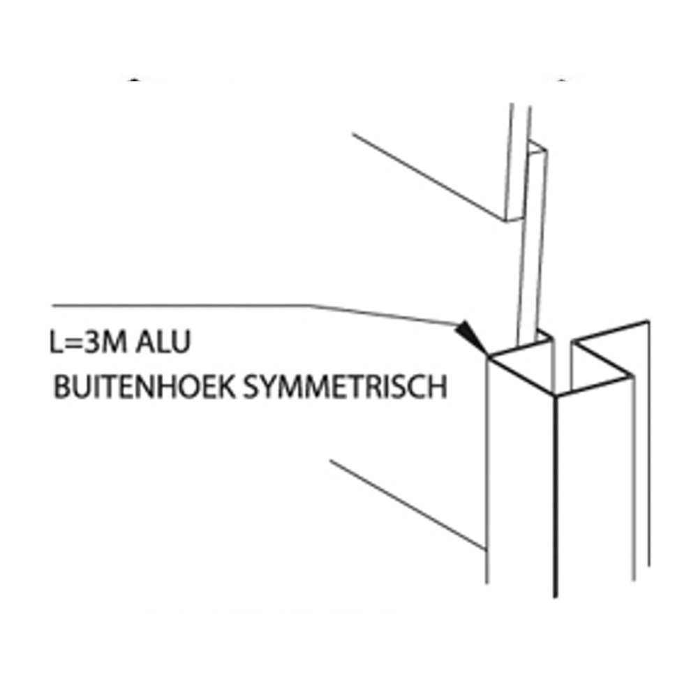 Cedral alu buitenhoek symm c01 wit 3lm/st eur/st
