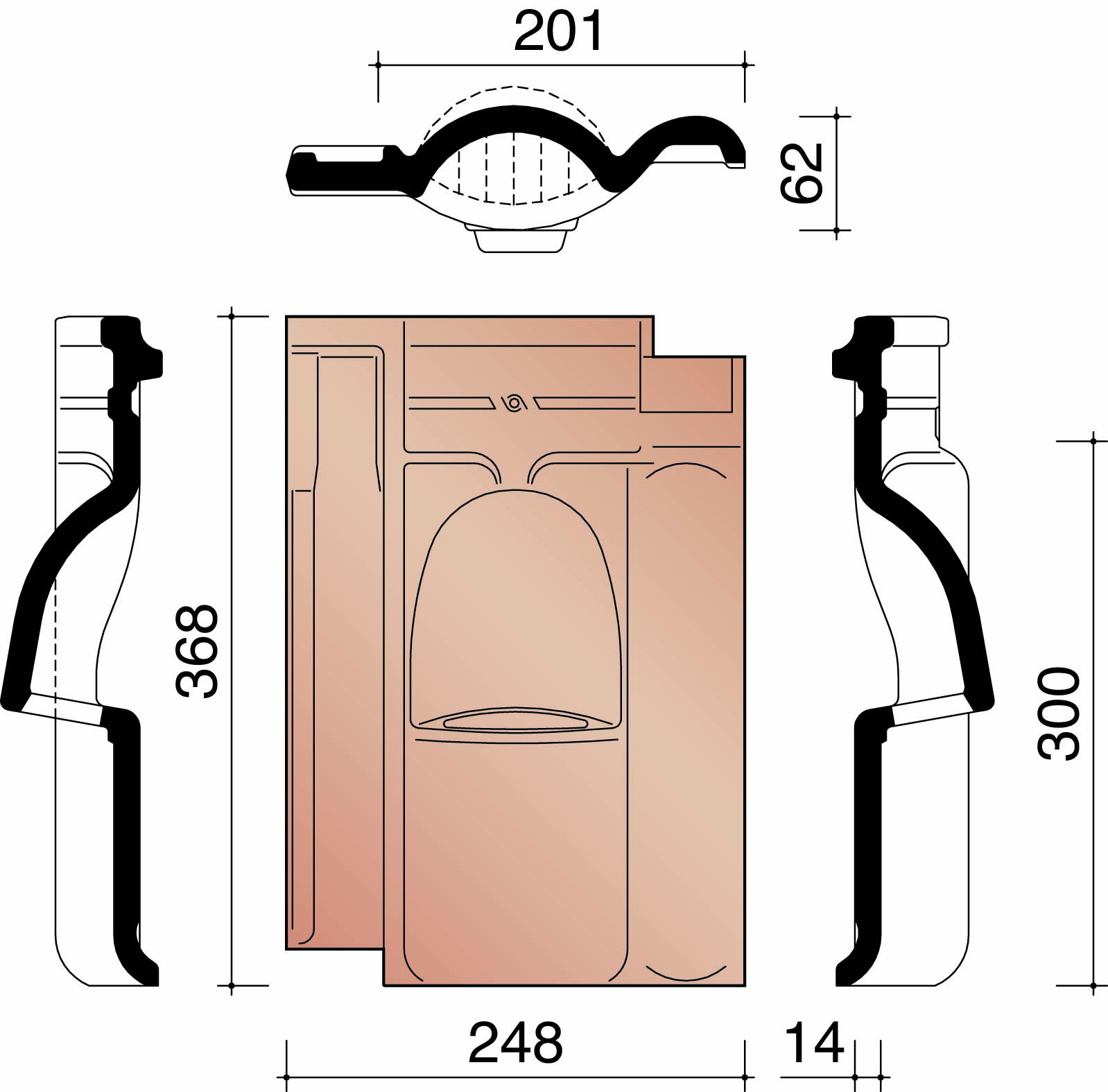 Kor ventilatiepan met rooster 401 rustiek 872
