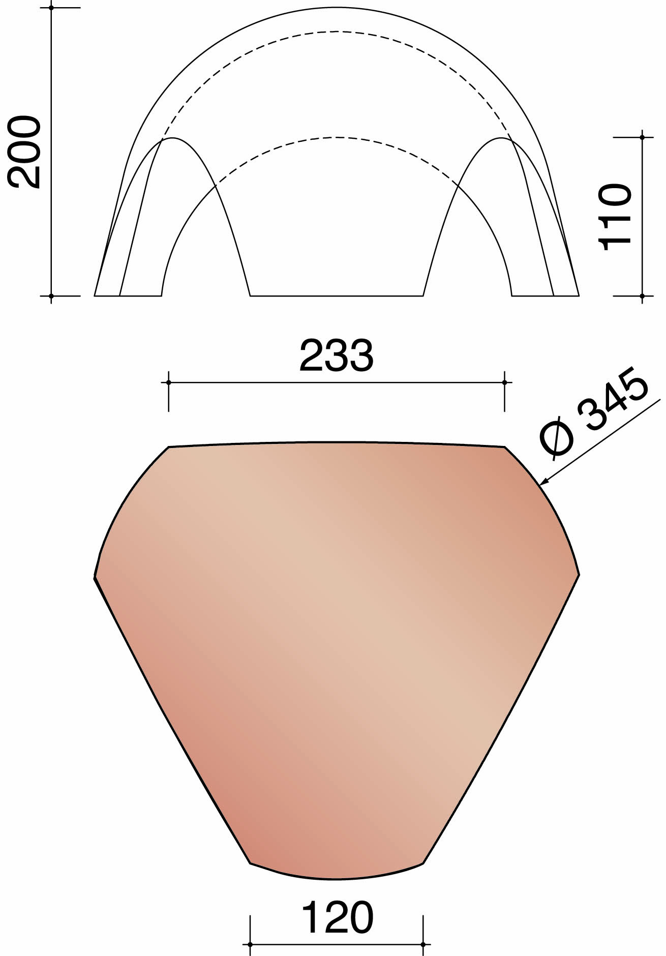 Bisch se standard verbindingsstuk 3 vorsten 1300 natuurrood 600