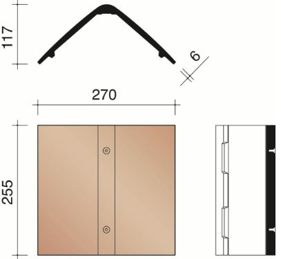 Kor vorst hoekig zonder sluiting elfino grande 45 graden smokey white-grey 955