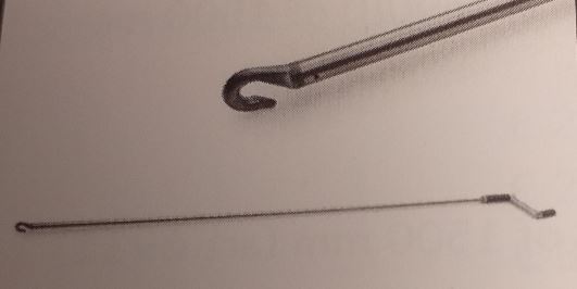 Koepels draaistok 1,0m +haak vr spindel+oog