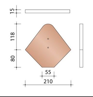 Kor kopplaat 301/plato blauw gesmoord 706