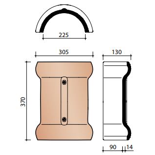 Alegra 10 te vorst vario halfrond met dubbele wel zwart verglaasd 738